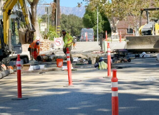South Pasadena Streets Bond – The Big Decision: What South Pasadena Is Really Deciding On November 3 Photo: Steven Lawrence | South Pasadenan News | Streets infrastructure replacement work near the ostrich farm neighborhood in October 2026. Water and sewer line replacements, which involved a couple of weeks of digging up the streets jackhammering concrete saw road closures and diversions. The street would be repaired after this work is done.