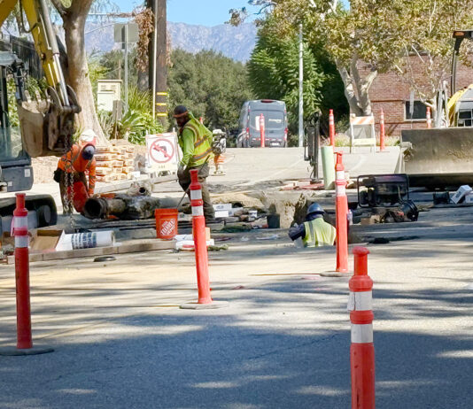 Photo: Steven Lawrence | South Pasadenan News | Streets infrastructure replacement work near the ostrich farm neighborhood in October 2026. Water and sewer line replacements, which involved a couple of weeks of digging up the streets jackhammering concrete saw road closures and diversions. The street would be repaired after this work is done.