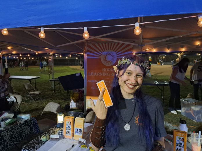 PHOTO: 'Hodis Learning' staff tutors bring some popular creative magic to this year's 'Spooktacular' hosted by the City of South Pasadena at Orange Grove Park, Friday October 25, 2024.