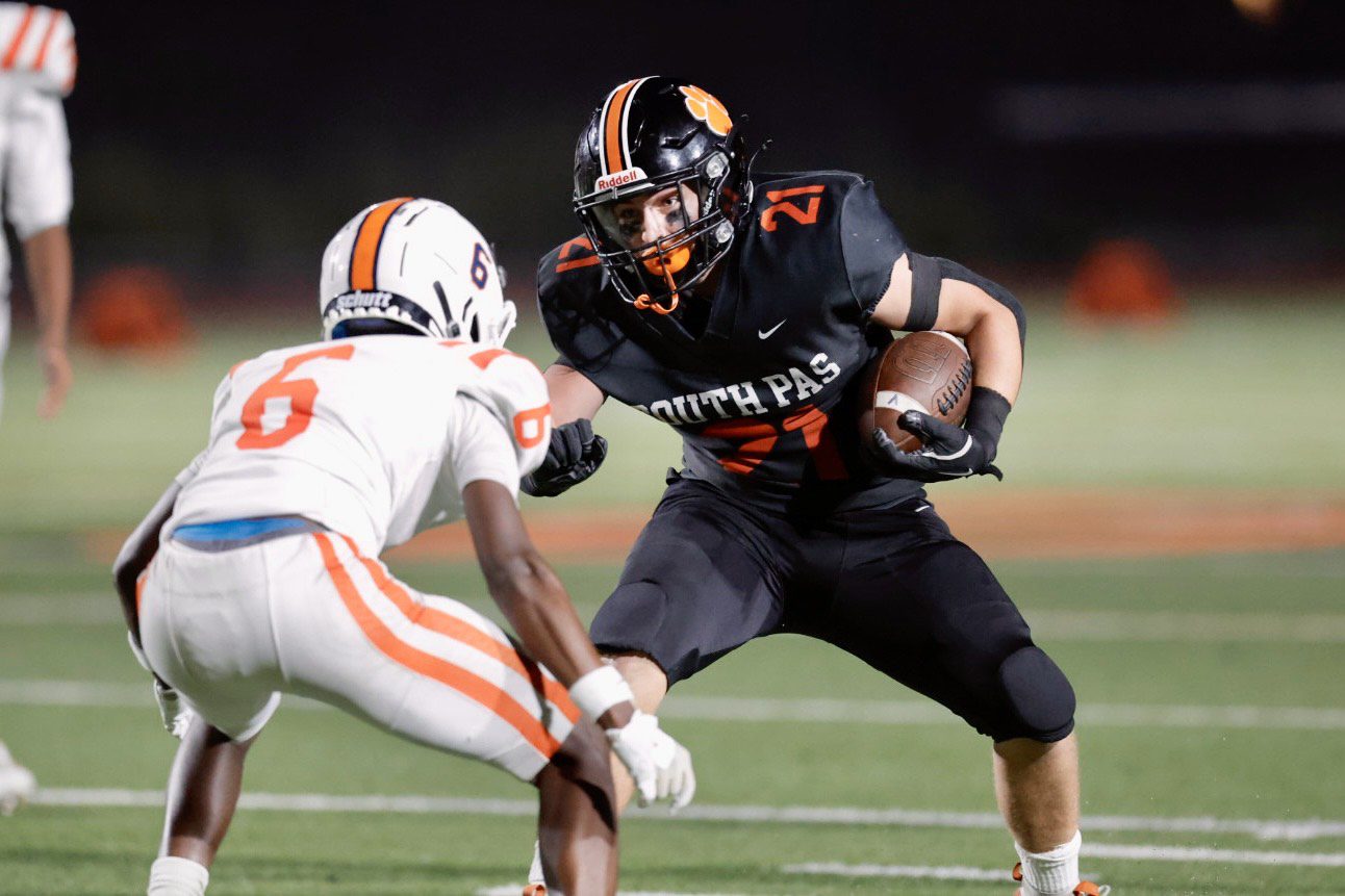 | The South Pasadenan | South Pasadena News PHOTO: Dan Rider | The South Pasadenan | South Pasadena High returned to action turning away visiting Pasadena Poly 55-7 in the Rio Hondo League football season opener for both teams.