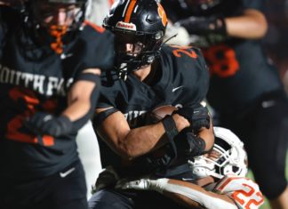 PHOTO: Dan Rider | The South Pasadenan | South Pasadena High returned to action turning away visiting Pasadena Poly 55-7 in the Rio Hondo League football season opener for both teams.