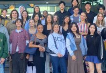 SPHS French Students Attend the West Coast Premier of a Tribute to New Wave Cinema SPHS French students & teacher Deborah Mogel outside of the Directors Guild of America during a field trip. (Photo Courtesy of Shelee Luna)