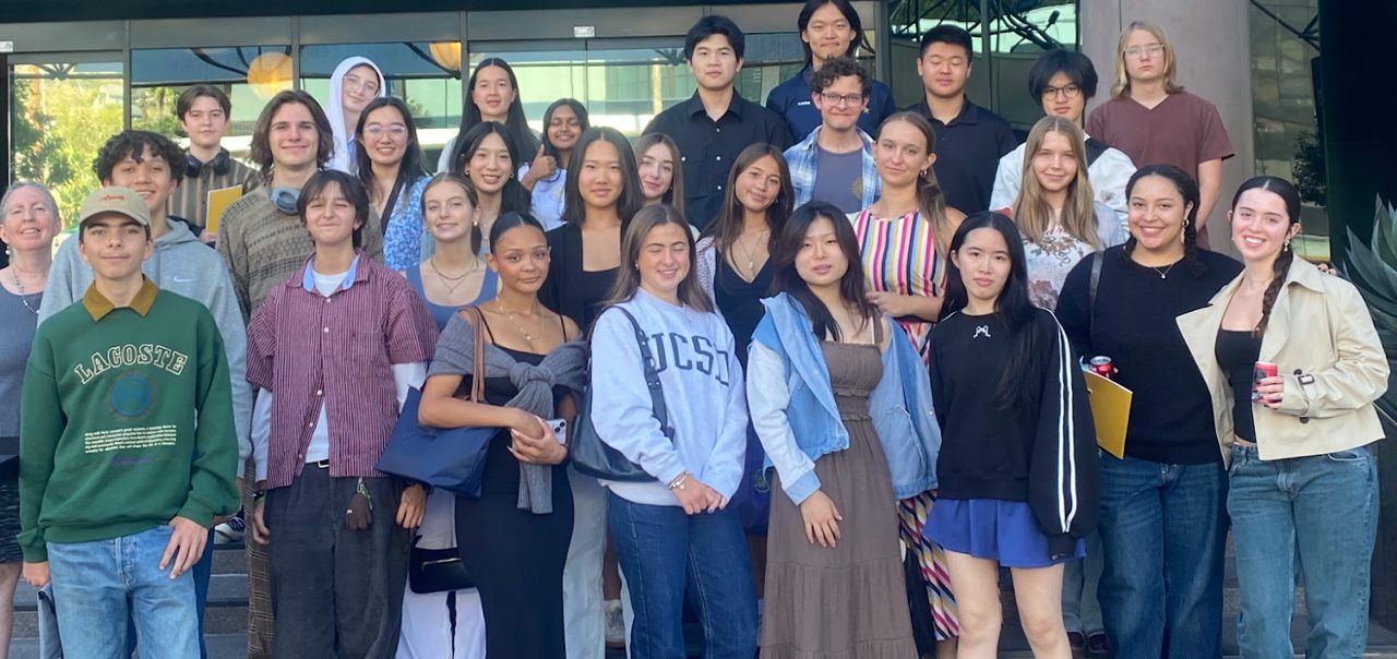 | The South Pasadenan | South Pasadena News SPHS French students & teacher Deborah Mogel outside of the Directors Guild of America during a field trip. (Photo Courtesy of Shelee Luna)