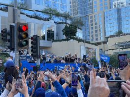 PHOTO: Katrina Perez | South Pasadenan News | LA Dodgers Victory Parade November 1, 2024: An estimated 2-million fans showed up for a long-awaited parade in downtown Los Angeles, and 40,000-plus came out to Dodger Stadium for the rally. Omari Ferguson: https://www.voteferguson.org