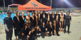 PHOTO: CB Richards South Pasadena High’s varsity water polo term advance to the CIF-Southern Section finals Tuesday night with a 15-10 victory over Diamond Bar in the semi-finals.