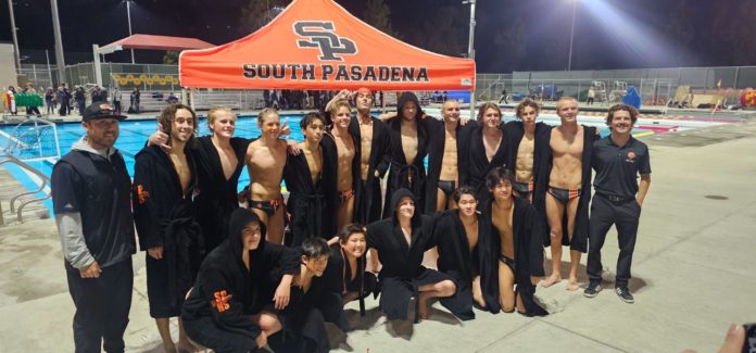 PHOTO: CB Richards South Pasadena High’s varsity water polo term advance to the CIF-Southern Section finals Tuesday night with a 15-10 victory over Diamond Bar in the semi-finals.