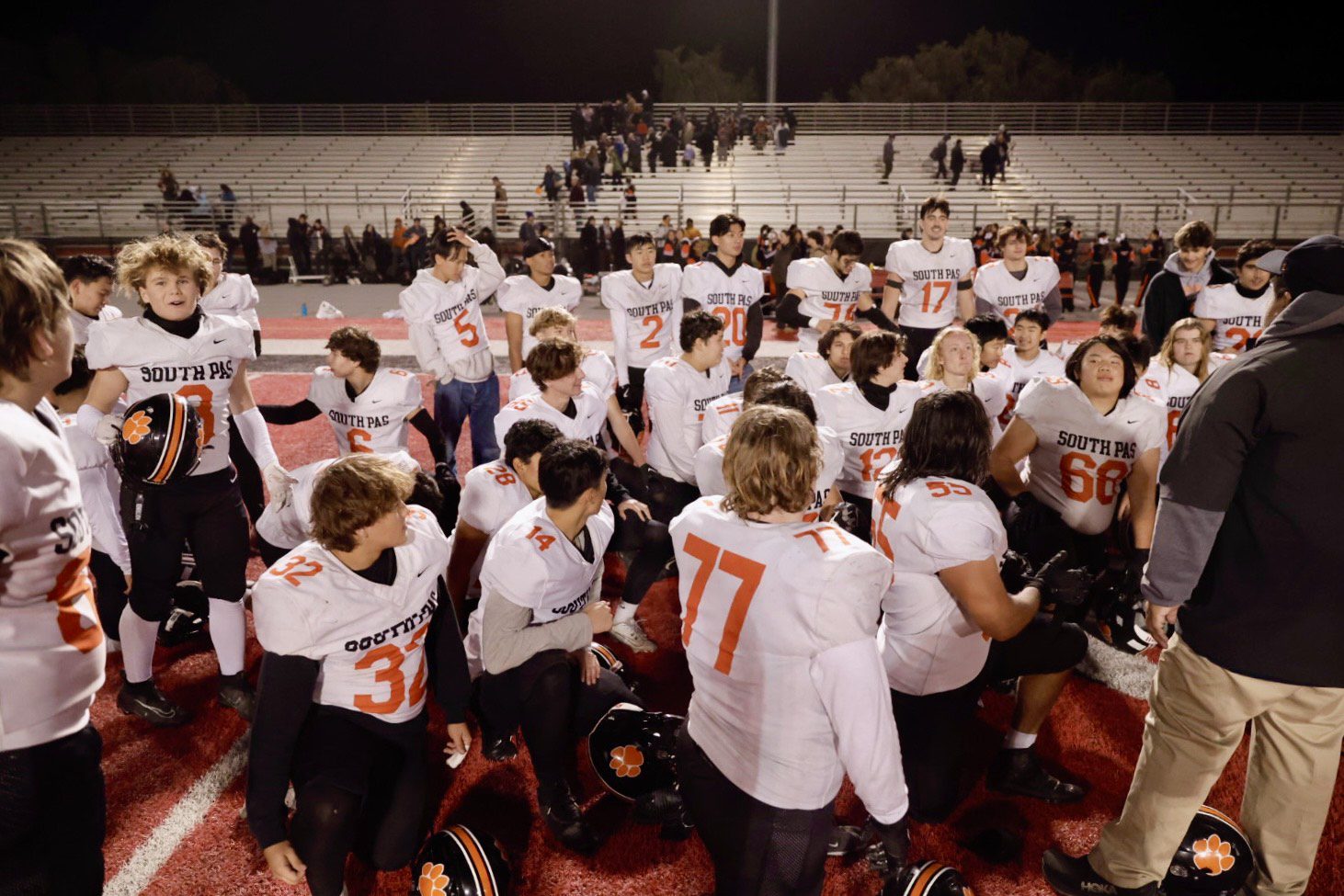 | The South Pasadenan | South Pasadena News PHOTO: Dan Rider | The South Pasadenan | South Pasadena High is now only one win away from playing in the CIF-Southern Section Division 10 championship game. On Friday night, the Tigers knocked off Valley View 34-31 in a quarterfinal road game played in Moreno Valley.