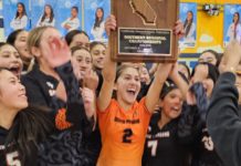 VOLLEYBALL CIF REGIONAL CHAMPS | South Pasadena High School Girls Volleyball Battled Back PHOTO: CB Richards | The South Pasadenan | GIRLS VOLLEYBALL CHAMPS: South Pasadena High had a stunning comeback win over host Walnut Tuesday night at the CIF State Division IV Regional championship.