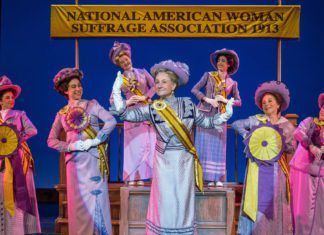 SUFFS Marches Into Los Angeles: Tony-Winning Musical Opens Nov. 18 at the Pantages PHOTO: Joan Marcus | The South Pasadenan | Marya Grandy (Carrie Chapman Catt) and company in the First National Touring Company of SUFFS