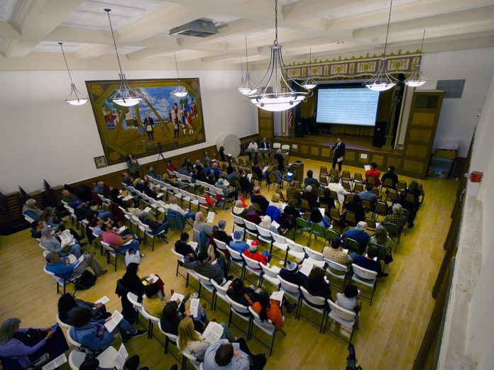 PHOTO: Esteban Lopez | The South Pasadenan News | NOV 2022 Past Town Meeting: CalTrans Homes Town Meeting at the Masonic Hall in South Pasadena: The city organized an important beginning 'town meeting' to answer questions, hear concerns, and establish transparency about the complex process of re-integrating homes back into the South Pasadena communities and the options on the table.