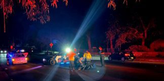 PHOTO: Steven Lawrence | The South Pasadenan News | Fatality accident: person hit by car on Marmion Way Thursday night.