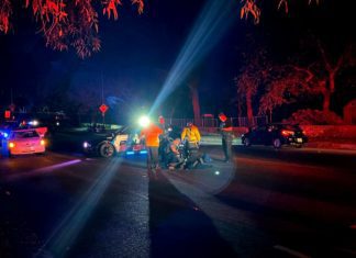 PHOTO: Steven Lawrence | The South Pasadenan News | Fatality accident: person hit by car on Marmion Way Thursday night.