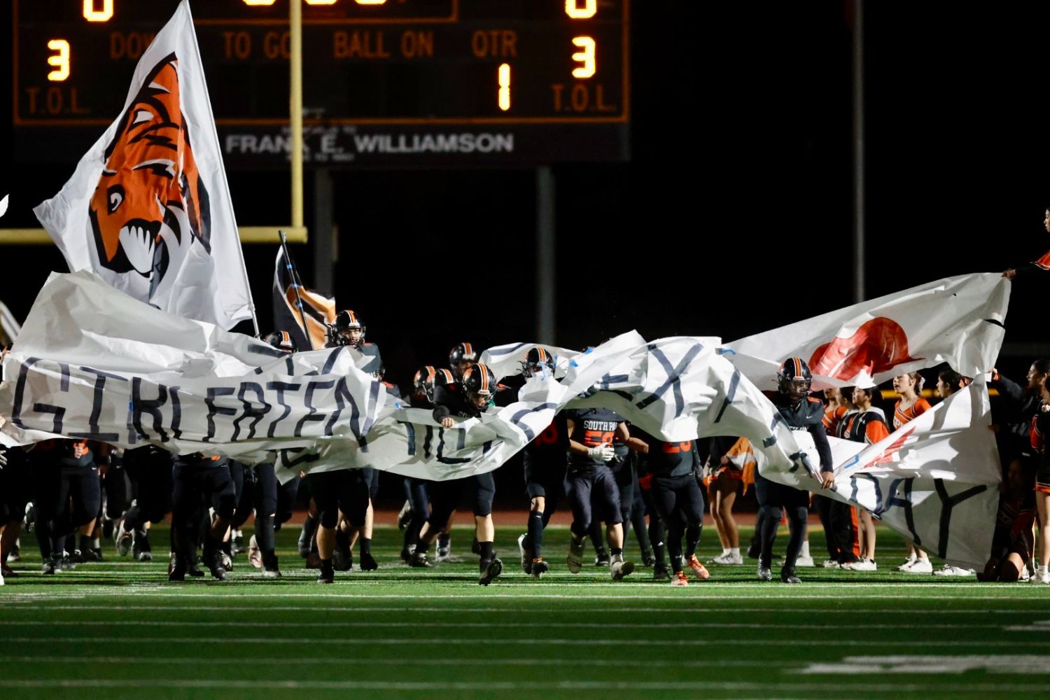 | The South Pasadenan | South Pasadena News PHOTO: Dan Rider | The South Pasadenan | CIF-Southern Section Playoffs: The Tigers turned away Jurupa Valley of San Bernardino County 35-28 in first round CIF-Southern Section Division 10 football action at home Friday night. Round two is coming up next week as South Pasadena sets its sights on a CIF title.