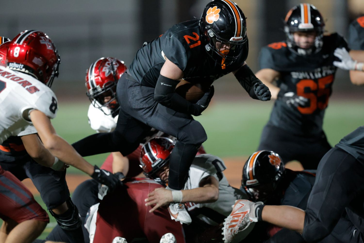 | The South Pasadenan | South Pasadena News PHOTO: Dan Rider | The South Pasadenan | CIF-Southern Section Playoffs: The Tigers turned away Jurupa Valley of San Bernardino County 35-28 in first round CIF-Southern Section Division 10 football action at home Friday night. Round two is coming up next week as South Pasadena sets its sights on a CIF title.