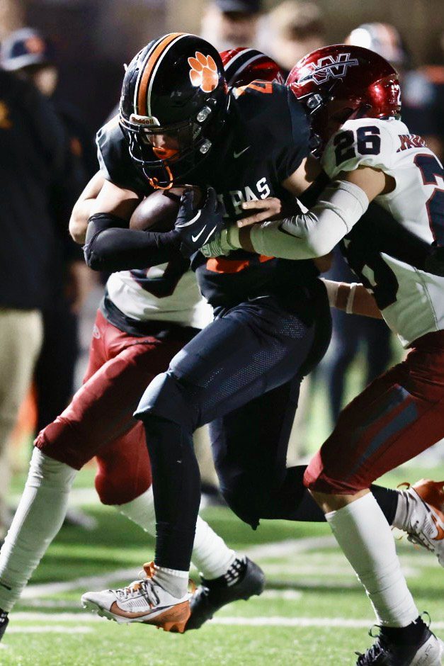 | The South Pasadenan | South Pasadena News PHOTO: Dan Rider | The South Pasadenan | CIF-Southern Section Playoffs: The Tigers turned away Jurupa Valley of San Bernardino County 35-28 in first round CIF-Southern Section Division 10 football action at home Friday night. Round two is coming up next week as South Pasadena sets its sights on a CIF title.
