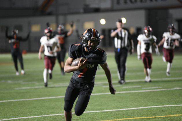 PHOTO: J Ruiz | The South Pasadenan | CIF-Southern Section Playoffs: The Tigers turned away Jurupa Valley of San Bernardino County 35-28 in first round CIF-Southern Section Division 10 football action at home Friday night. Round two is coming up next week as South Pasadena sets its sights on a CIF title.