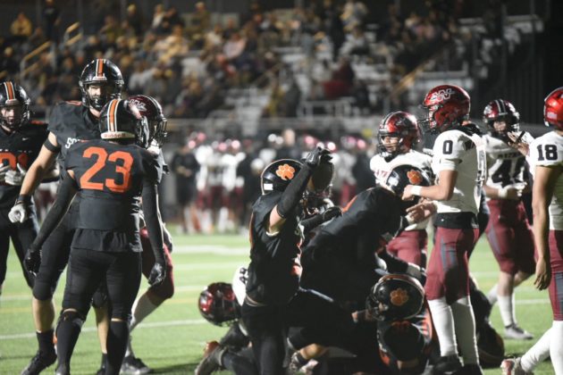 PHOTO: J Ruiz | The South Pasadenan | CIF-Southern Section Playoffs: The Tigers turned away Jurupa Valley of San Bernardino County 35-28 in first round CIF-Southern Section Division 10 football action at home Friday night. Round two is coming up next week as South Pasadena sets its sights on a CIF title.