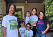 Elections South Pasadena | Fresh Leadership For City Council: Omari Ferguson & Sheila Rossi Elected to Lead PHOTO: Omari Ferguson (LFT) and Sheila Rossi (RT) with Omari's family (middle) during the 2024 City Council Election Campaign.