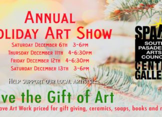Give the Gift of Art: SPARC Centre Gallery Holiday Art Sale Coming Up! PHOTO: SPARC | The South Pasadenan | Give the Gift of Art: SPARC Centre Gallery Holiday Art Sale | December 6–13