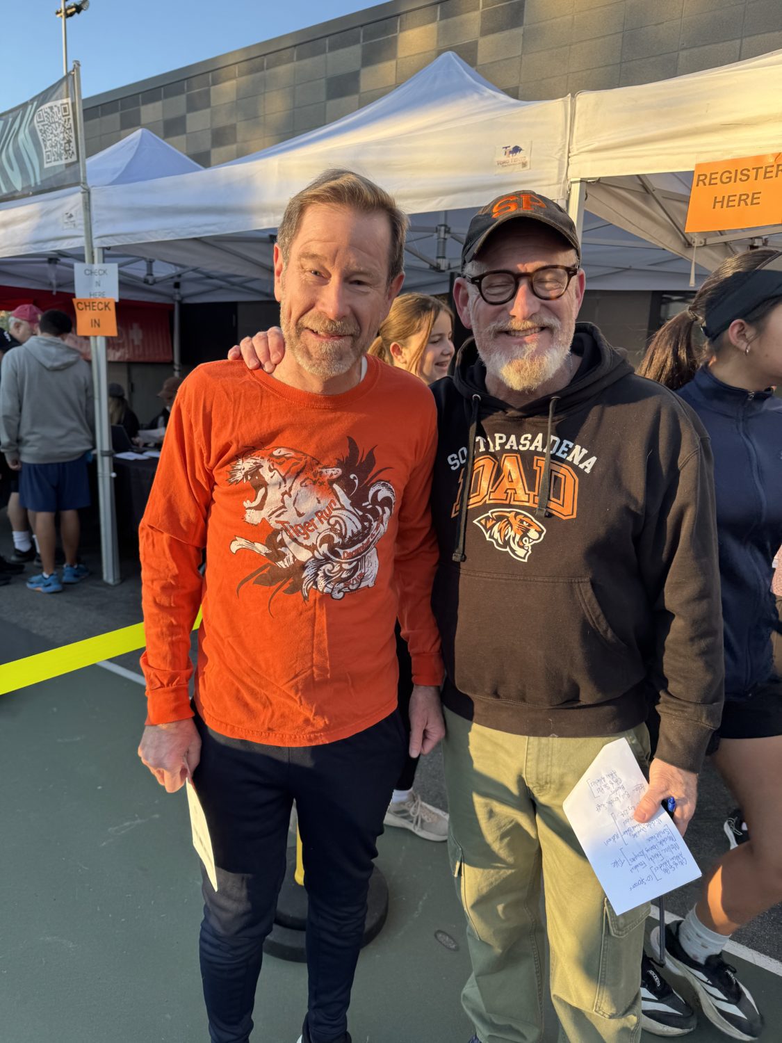 | The South Pasadenan | South Pasadena News PHOTOS by SPHS Booster Club | City Council member Jon Primuth (LFT) | The South Pasadenan | Tiger Run 2025