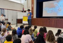 PHOTO: SPUSD | The South Pasadenan | Luke Matheny presented to fourth graders during an assembly at Marengo Elementary School.