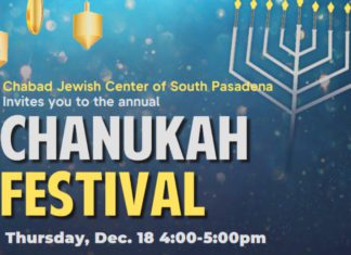 PHOTO: Chabad Jewish Center of South Pasadena | The South Pasadenan | Chabad Jewish Center of South Pasadena Celebrates Hanukkah with Public Menorah Lighting, Festive Music, Crafts & Activities, and Delicious Holiday Treats