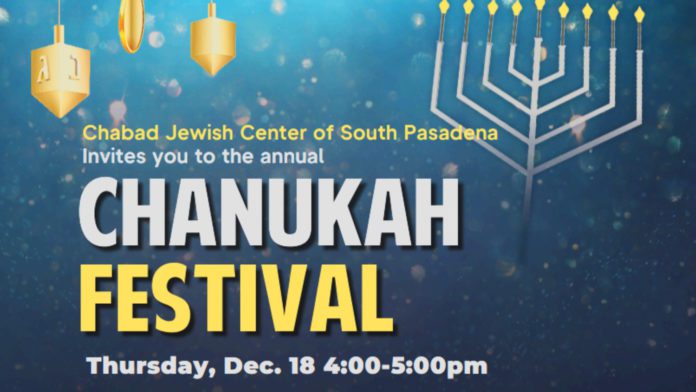 PHOTO: Chabad Jewish Center of South Pasadena | The South Pasadenan | Chabad Jewish Center of South Pasadena Celebrates Hanukkah with Public Menorah Lighting, Festive Music, Crafts & Activities, and Delicious Holiday Treats