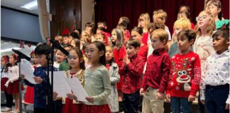 PHOTO: SPUSD | The South Pasadenan | Monterey Hills Elementary students perform during the first show of the Winter Sing.