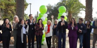 NEW POCKET PARKS NOW OPEN | Grevelia & Dr. Beatriz Solis Celebrated at Dec. 17 Ribbon Cutting Photos by City of South Pasadena | The South Pasadenan | Local, county, state, and federal representatives attend the ribbon cutting at Dr. Beatriz Solis Memorial Park. Left to right: Gigi Lee, representing Congressmember Judy Chu; Stephanie Campbell, Angeles District/California State Parks; Norma Edith García-González, Los Angeles County Regional Park and Open Space District/County Department of Parks and Recreation; Assemblymember Mike Fong; Los Angeles County Chair Hilda Solis; South Pasadena Mayor (now City Councilmember) Janet Braun; Mohammad Pasebani; Avrin Pasebani; South Pasadena Mayor Pro Tem (now Mayor) Sheila Rossi; South Pasadena City Councilmember Michael Cacciotti; Savannah Moore, representing Los Angeles County Supervisor Kathryn Barger; and South Pasadena City Councilmember (now Mayor Pro Tem) Omari Ferguson.