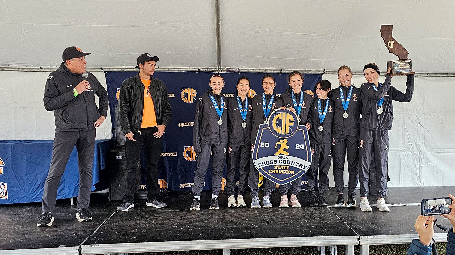 | The South Pasadenan | South Pasadena News PHOTO: Provided by SPHS | South Pasadena High’s girls’ cross country team won the CIF-Southern Section Division 3 state title in Fresno this year, helped significantly by Abigale Errington’s first place finish. On a roll, the school won seven key CIF awards over a two week span, marking a monumental achievement.