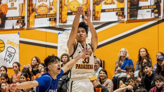 PHOTO: SPHS Instagram | @southpashoops | South Pasadenan News | Rob Khollesi South Pasadena High School Varsity Basketball History Making Player. He leaves a national free-throw ranking, a state scoring mark, and a new single-game standard for the South Pasadena Tigers.