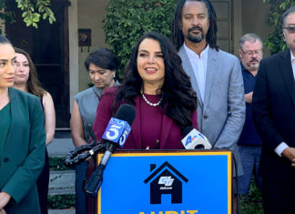 South Pasadena Sheila Rossi at the press conference in South Pasadena with State Senator Sahsa Rene Perez announcing the audit legislation days before the trip up to Sacramento to testify. Caltrans-owned homes along the former 710 corridor were intended to be sold to tenants under an “Affordable Sales Program,” but residents across Pasadena, South Pasadena, and El Sereno say shifting rules, unclear pricing, and years of delays have left many unable to purchase—while concerns over maintenance, safety, and vacancies persist.