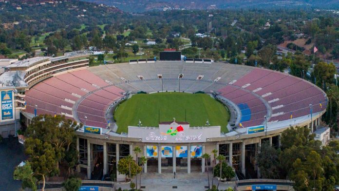 2028 Olympics at The Rose Bowl in Pasadena: PHOTO: RoseBowlStadium.com | "The Rose Bowl is an American outdoor athletic stadium, located in Pasadena, California, a northeast suburb of Los Angeles. Opened in October 1922, the stadium is recognized as a National Historic Landmark and a California Historic Civil Engineering landmark."