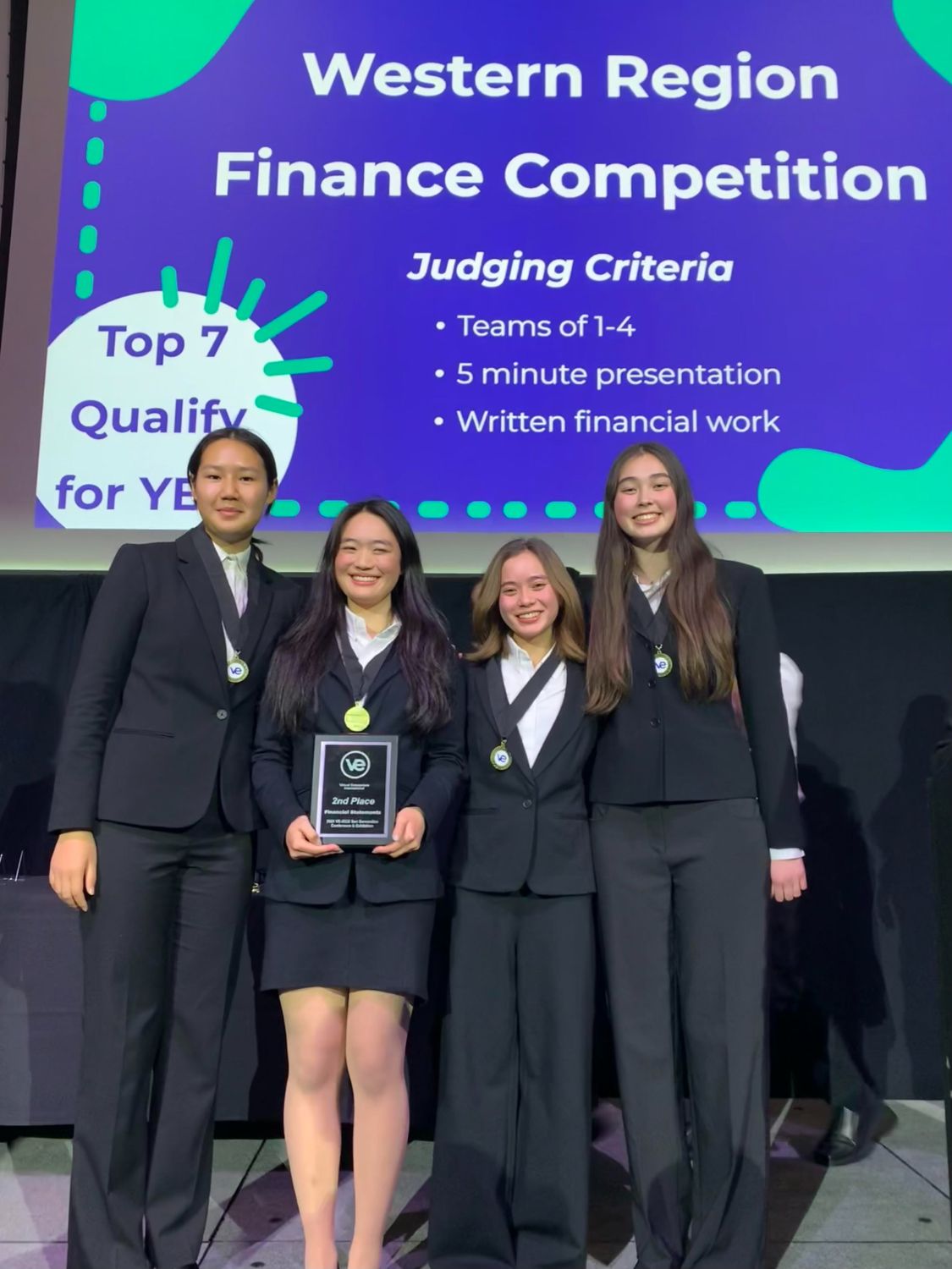 | The South Pasadenan | South Pasadena News SPHS Varsity Virtual Enterprise Finance team members from left to right include Audrey Zheng, Lindsay Zhu, Talia Rodak, and Isabelle Mullican. (Photo Courtesy of Janna Conner).