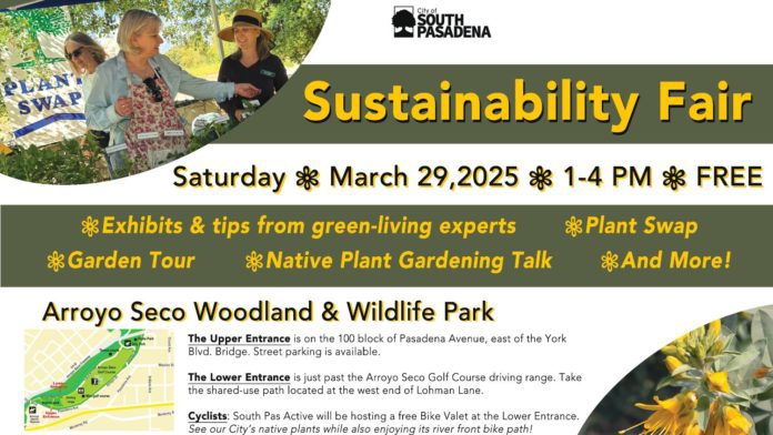 PHOTO: South Pasadena Sustainability Fair 2025 | South Pasadena News | City of South Pasadena in partnership with Friends of South Pasadena Nature Park, and South Pasadena Beautiful (SPB)