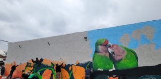 Mural in Altadena: The Altadena Coalition unveils new mural at 409 Woodbury - community building, to rebuild their homes.