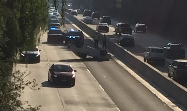South-Pasadena-News-6-20-2018-Overturned-Car-110-Freeway-Cloaed (1) | The South Pasadenan | South Pasadena News