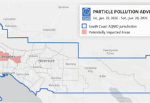 AIR QUALITY ADVISORY: Smoke From Massive Boyle Heights Warehouse Fire Envelops South Pasadena South Coast AQMD Extends Particle Pollution Advisory Due to Structure Fire in Boyle Heights