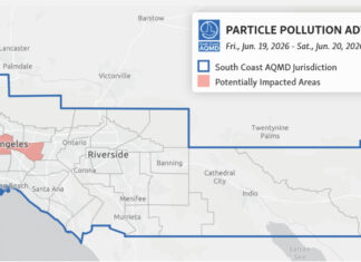 AIR QUALITY ADVISORY: Smoke From Massive Boyle Heights Warehouse Fire Envelops South Pasadena South Coast AQMD Extends Particle Pollution Advisory Due to Structure Fire in Boyle Heights