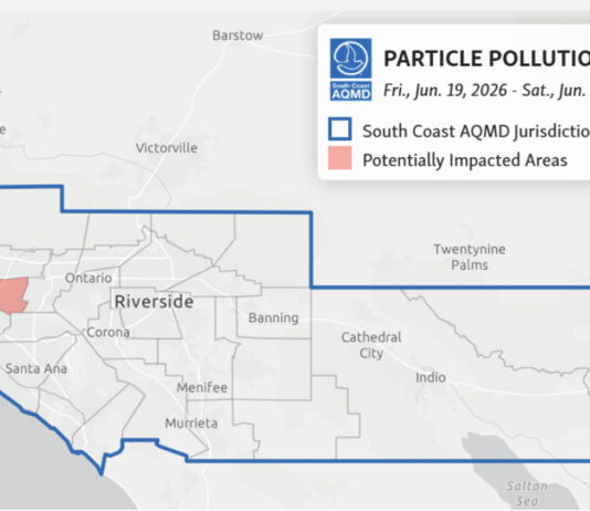 AIR QUALITY ADVISORY: Smoke From Massive Boyle Heights Warehouse Fire Envelops South Pasadena South Coast AQMD Extends Particle Pollution Advisory Due to Structure Fire in Boyle Heights
