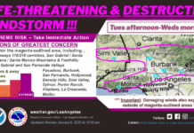 Windstorm Tuesday: High Wind Warning Issued for South Pasadena & Greater Los Angeles Area South Pasadena Windstorm: National Weather Service Graphic Issued January 6, 2025. WIND STORM ALERT