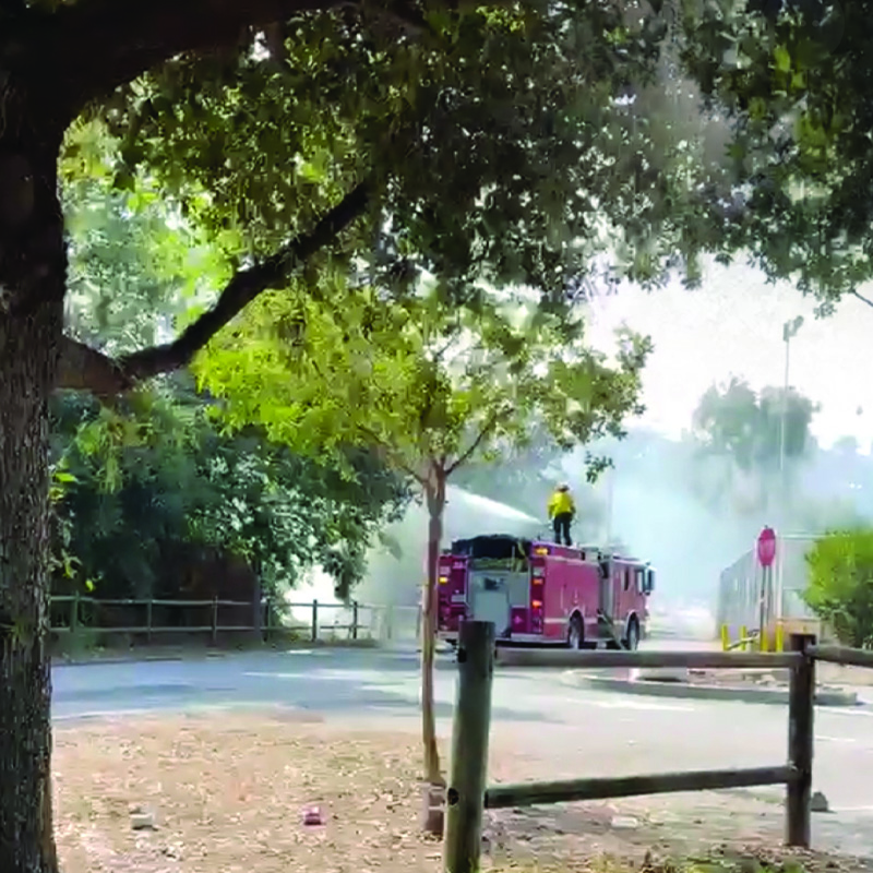 PHOTO: Fire at Arroyo Park South Pasadena 7-22-2023 | Social Media Screenshot