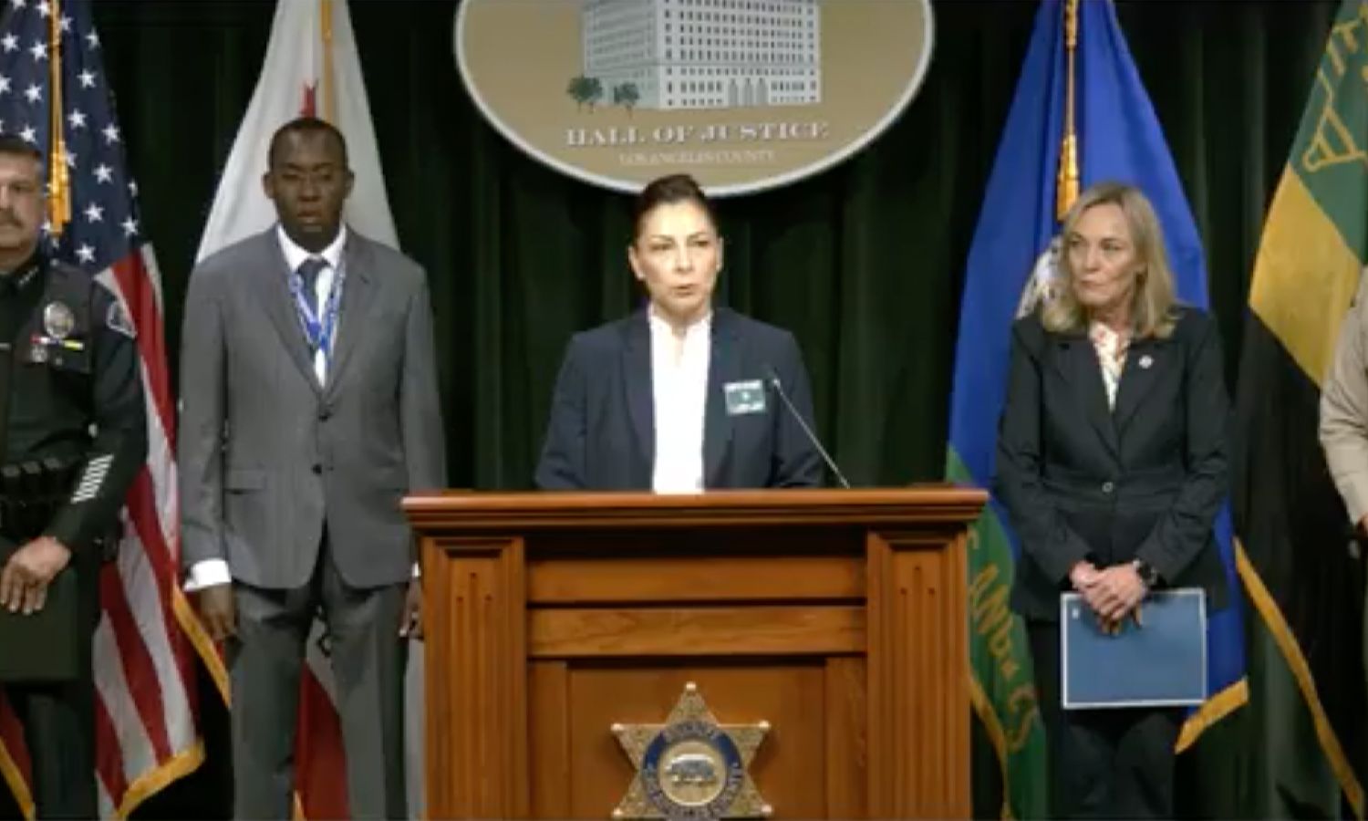 Screencap LASD Press Conference | South Pasadena Murder Case Solved | 1986 Cold Case of Cathy Small The murder occurred in February 1986 on the 800 block of Bank Street in South Pasadena.