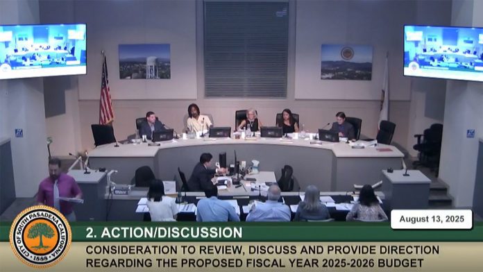 South Pasadena City Council | Special Joint Meeting with the Finance Commission August 13, 2025.