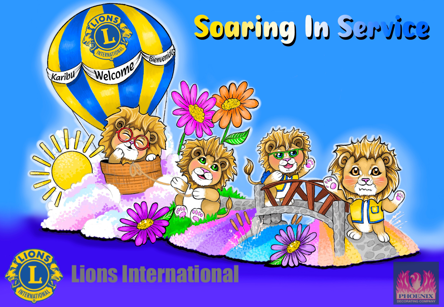 Graphic: Phoenix Decorating Company | The South Pasadenan | Lions International - "Soaring In Service"