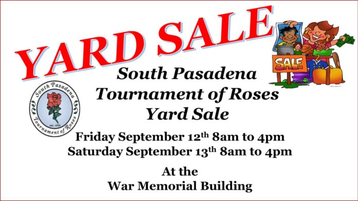 Yard Sale SPTOR South Pasadena Tournament of Roses Float Build Fundraiser