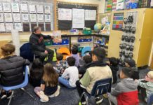 Priya Trachtenberg | SPUSD Snapshot | Superintendent Geoff Yantz reads to third grade students at Monterey Hills Elementary School