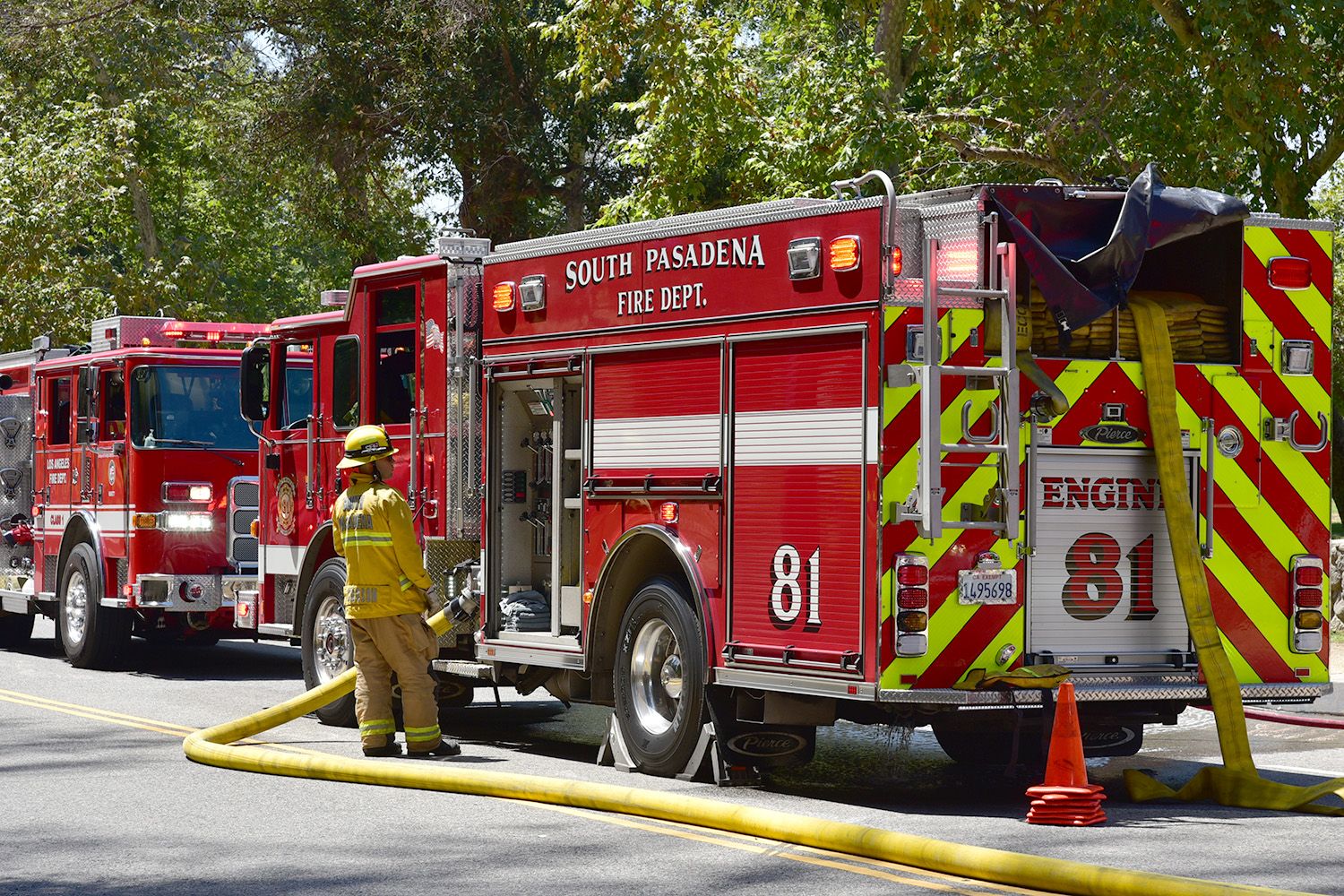 FILE PHOTO: South Pasadena Fire Department Responding to Fire Call
