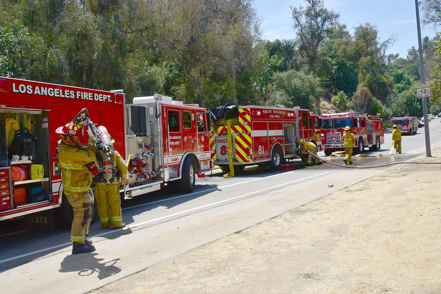 | The South Pasadenan | South Pasadena News The South Pasadenan News | Structure Fire at Arroyo Park on Marmion Way 1:30pm Sunday. South Pasadena Fire, Los Angeles Fire Departments on scene.