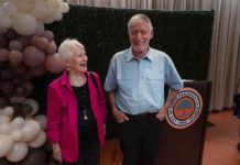 PHOTO: Esteban Lopez | The South Pasadenan News | August 19, 2024, at the South Pasadena Senior Center: "Senior Champions of South Pasadena" Glen Duncan and Anita Scott celebrate their tremendous contributions to the South Pasadena community